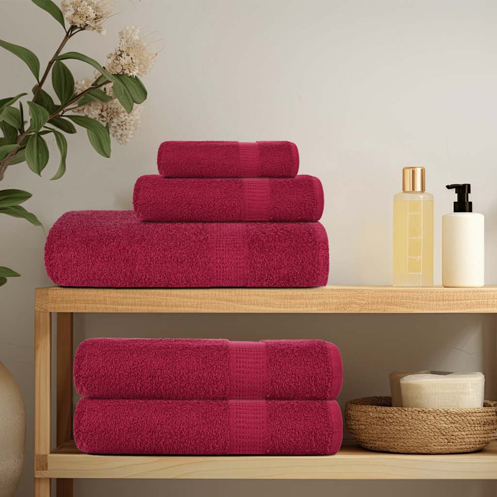 vidaXL Duschtücher FROGN 10 Stk. Bordeaux 70x140 cm 360 g/qm