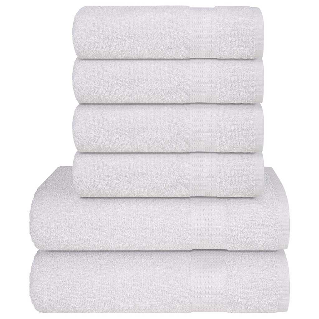 vidaXL 6-tlg. Handtuch-Set FROGN Weiß 360 g/m²