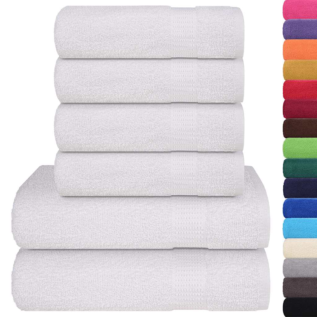 vidaXL 6-tlg. Handtuch-Set FROGN Weiß 360 g/m²