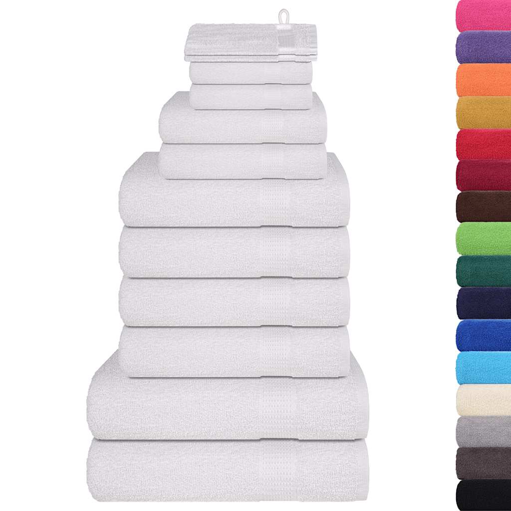vidaXL 12-tlg. Handtuch-Set FROGN Weiß 360 g/m²