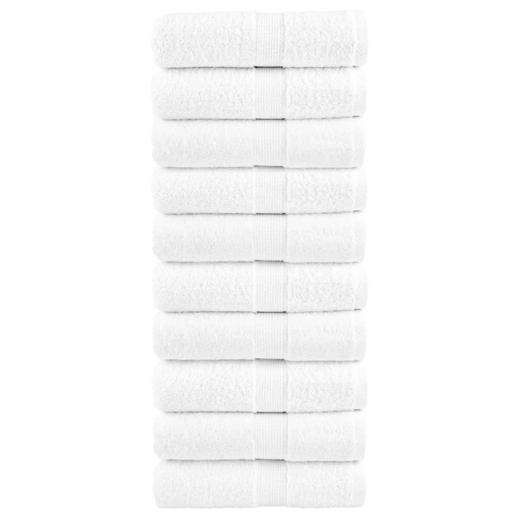 vidaXL Premium-Waschtücher SOLUND 10 Stk. Weiß 30x30 cm 600 g/m²
