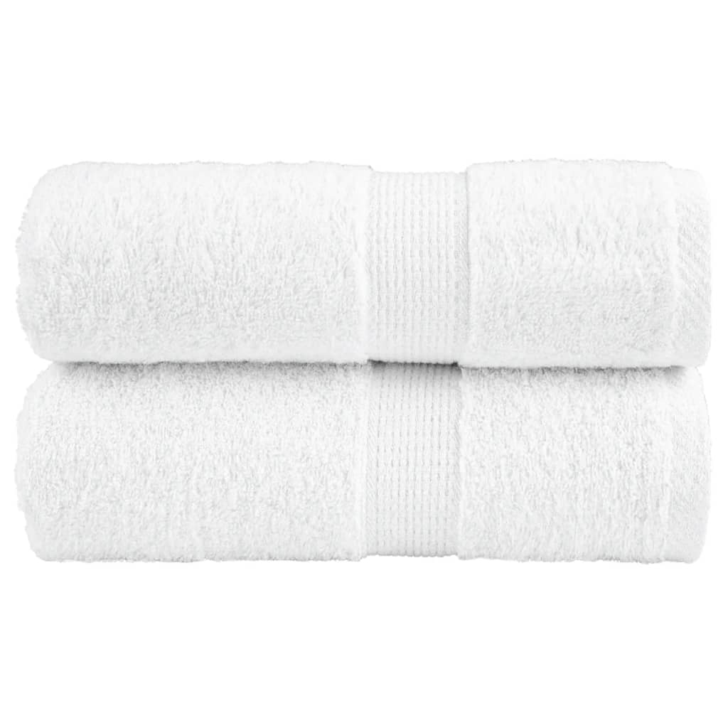 vidaXL Premium Gästetücher SOLUND 2 Stk. Weiß 30x50 cm 600 g/m²