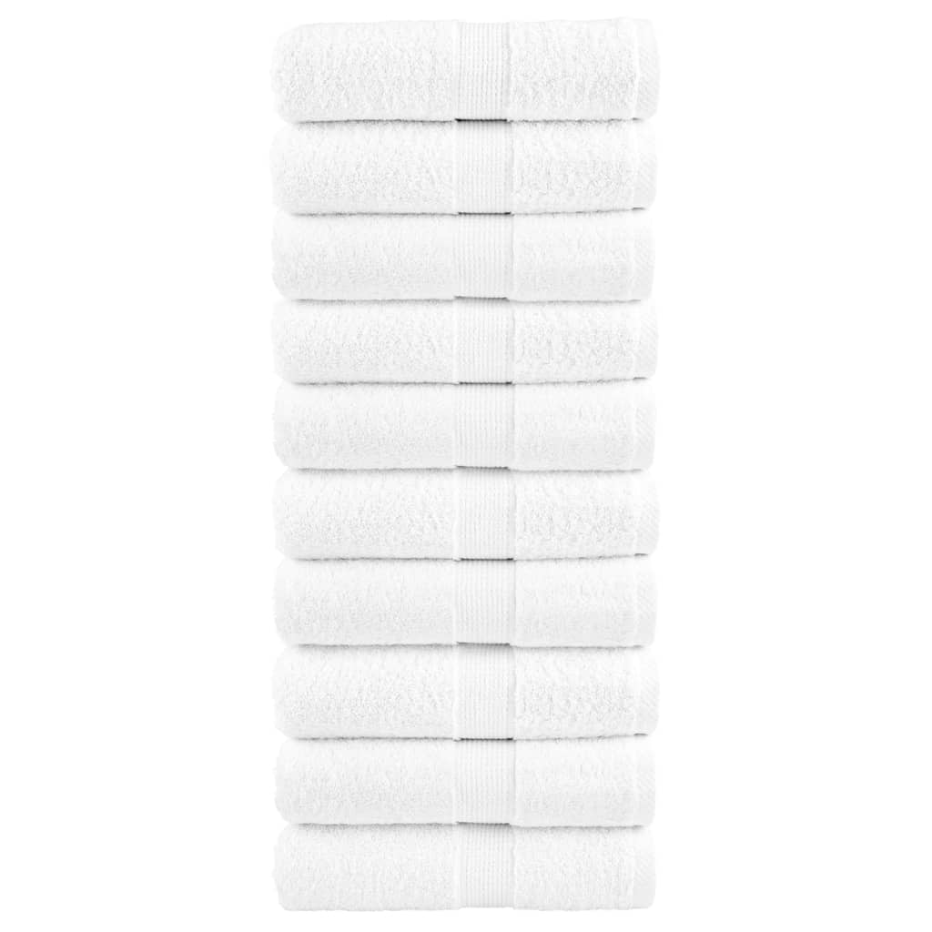 vidaXL Premium Gästetücher SOLUND 10 Stk. Weiß 30x50 cm 600 g/m²