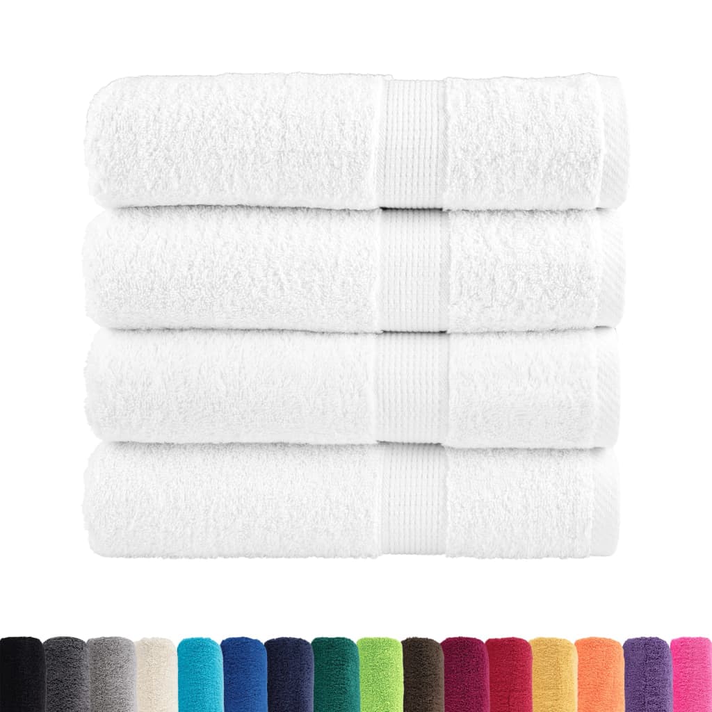 vidaXL Premium Duschtücher SOLUND 4 Stk. Weiß 70x140 cm 600 g/m²