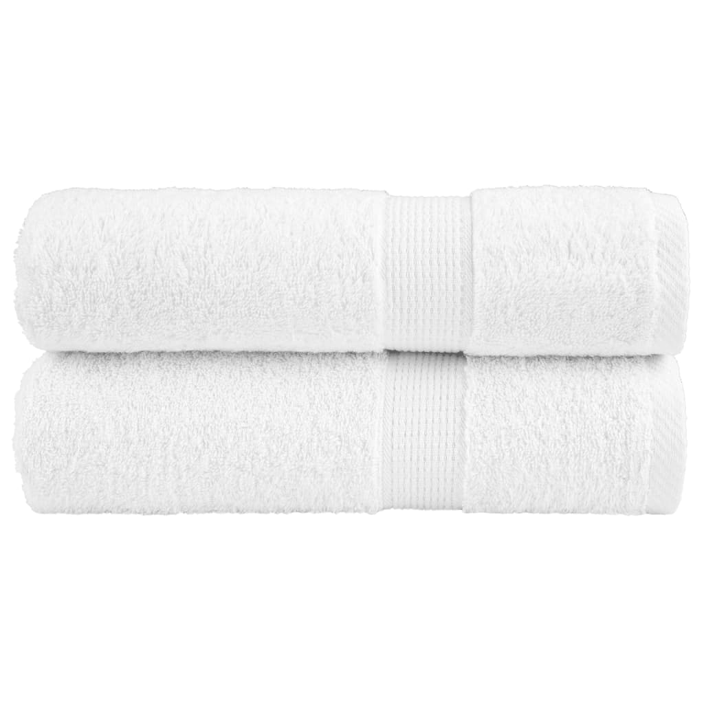 vidaXL Premium Badetücher SOLUND 2 Stk. Weiß 100x150 cm 600 g/m²