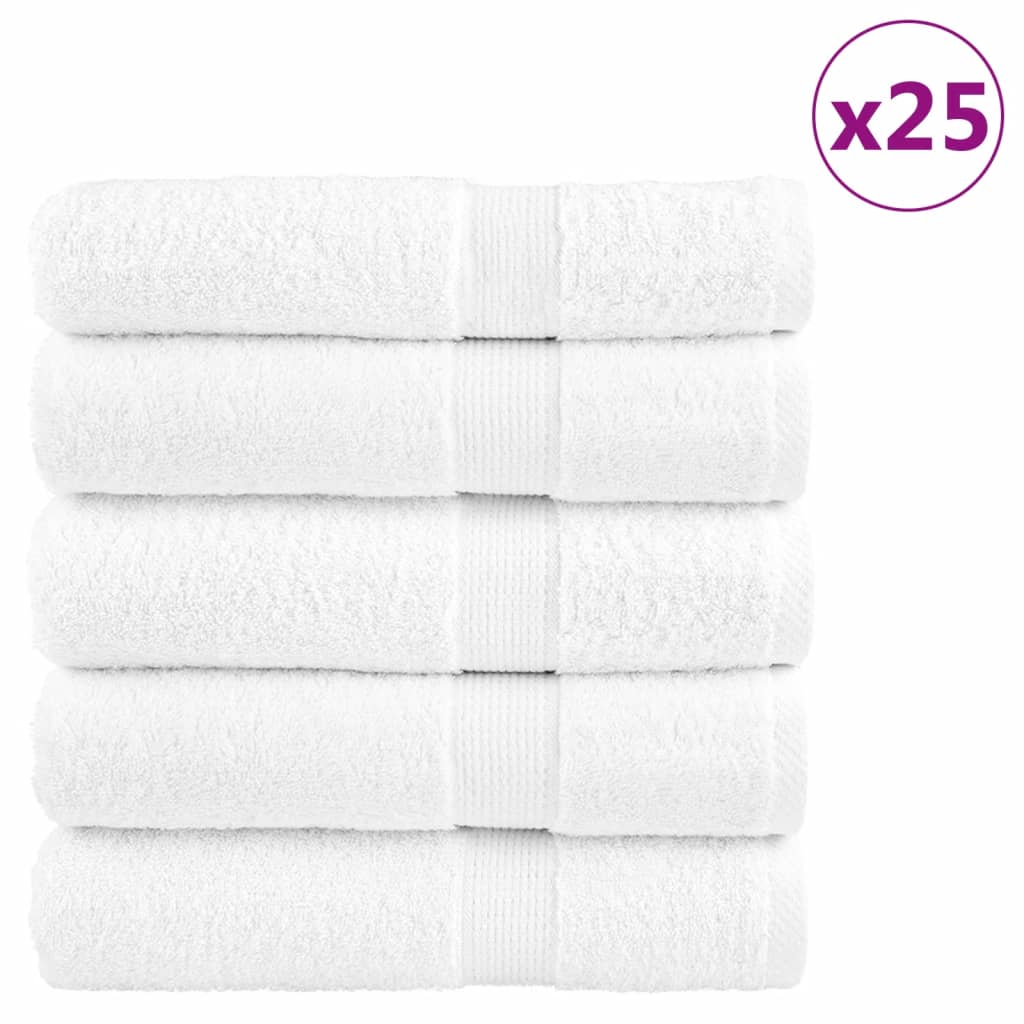 vidaXL Premium Badetücher SOLUND 25 Stk. Weiß 100x150 cm 600 g/m²