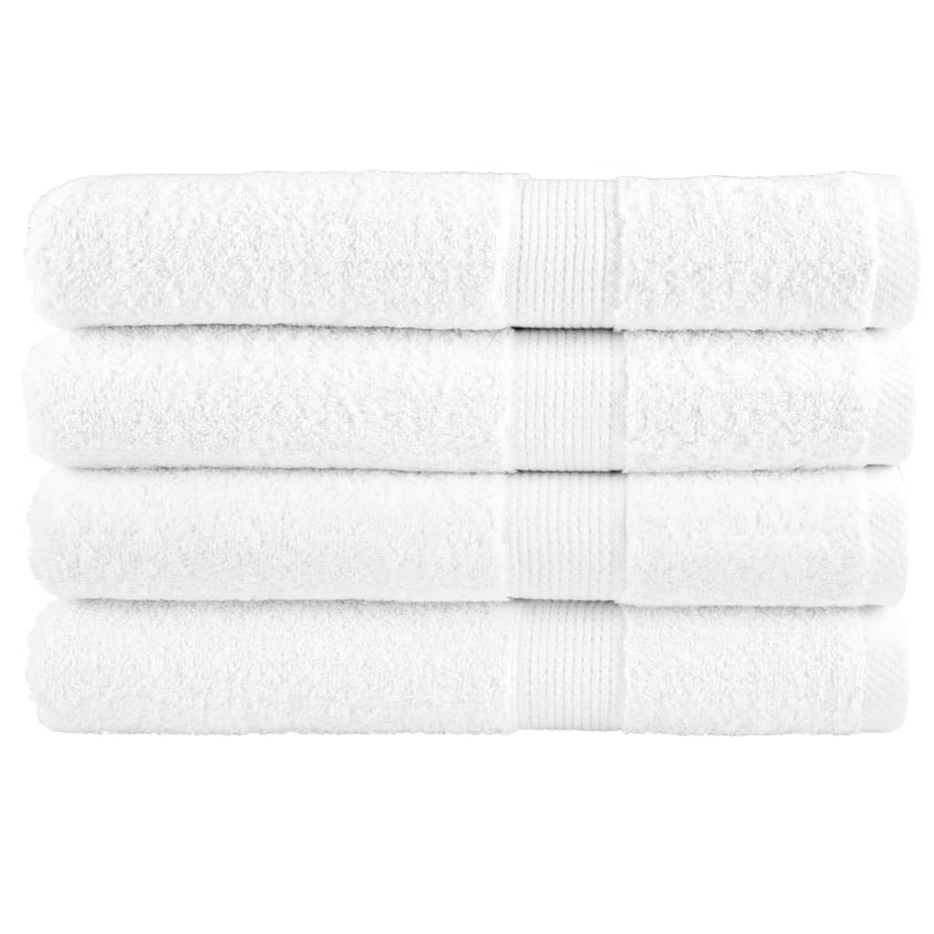 vidaXL Premium Handtücher SOLUND 4 Stk. Weiß 50x100 cm 600 g/m²