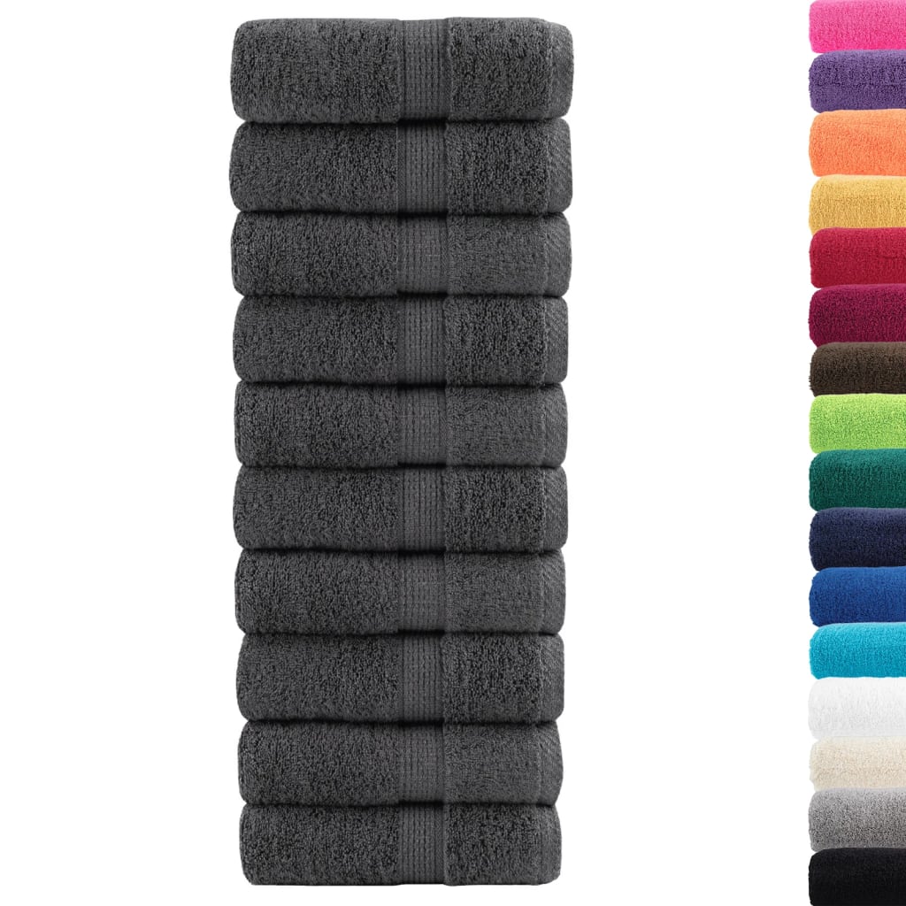 vidaXL Premium Waschlappen SOLUND 50 Stk. Anthrazit 15x21 cm 600 g/qm