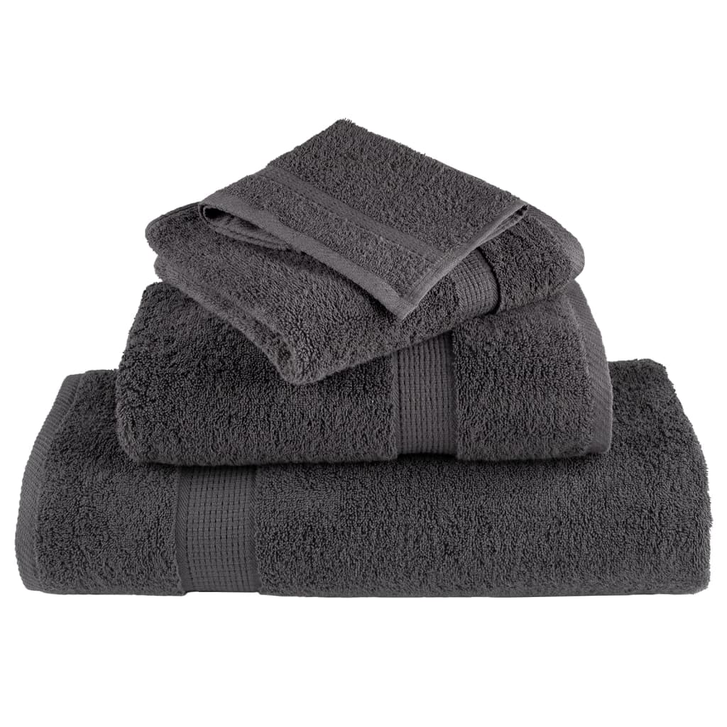 vidaXL Premium Waschlappen SOLUND 50 Stk. Anthrazit 15x21 cm 600 g/qm