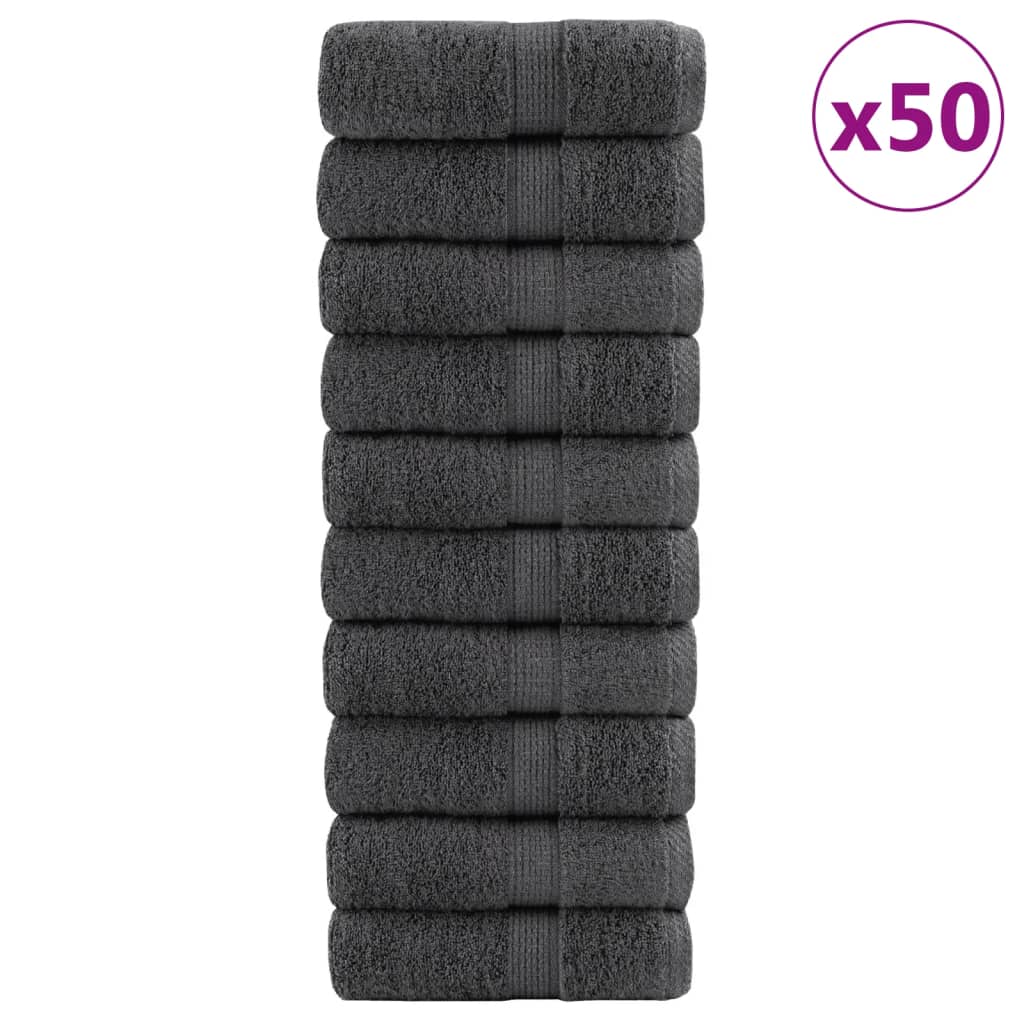 vidaXL Premium-Waschtücher SOLUND 50 Stk. Weiß 30x30 cm 600 g/m²