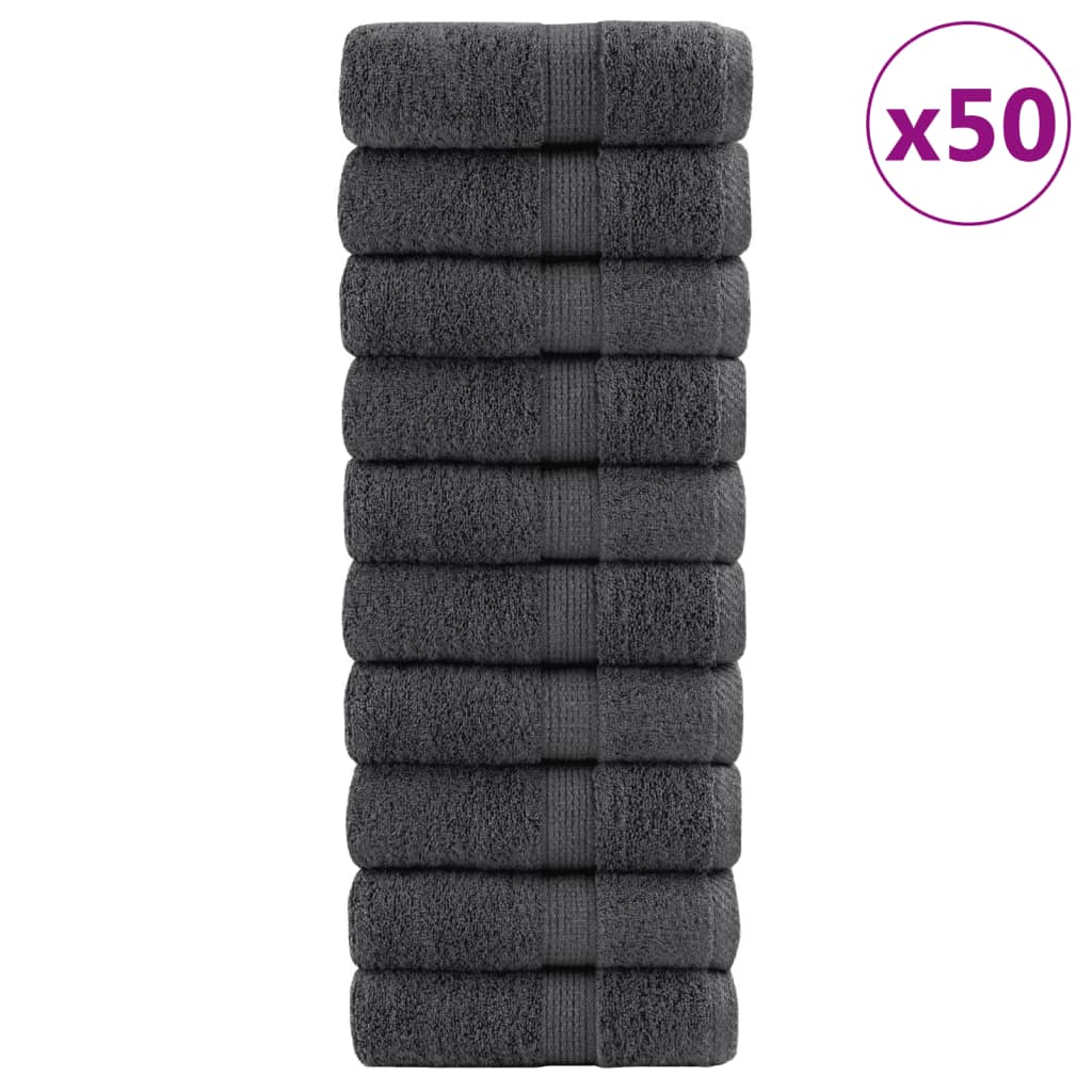 vidaXL Premium Gästetücher SOLUND 50 Stk. Weiß 30x50 cm 600 g/m²