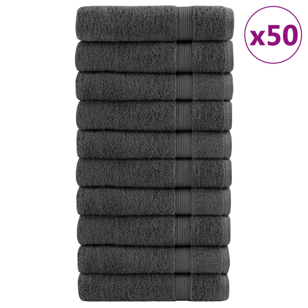 vidaXL Premium Handtücher SOLUND 50 Stk. Weiß 50x100 cm 600 g/m²