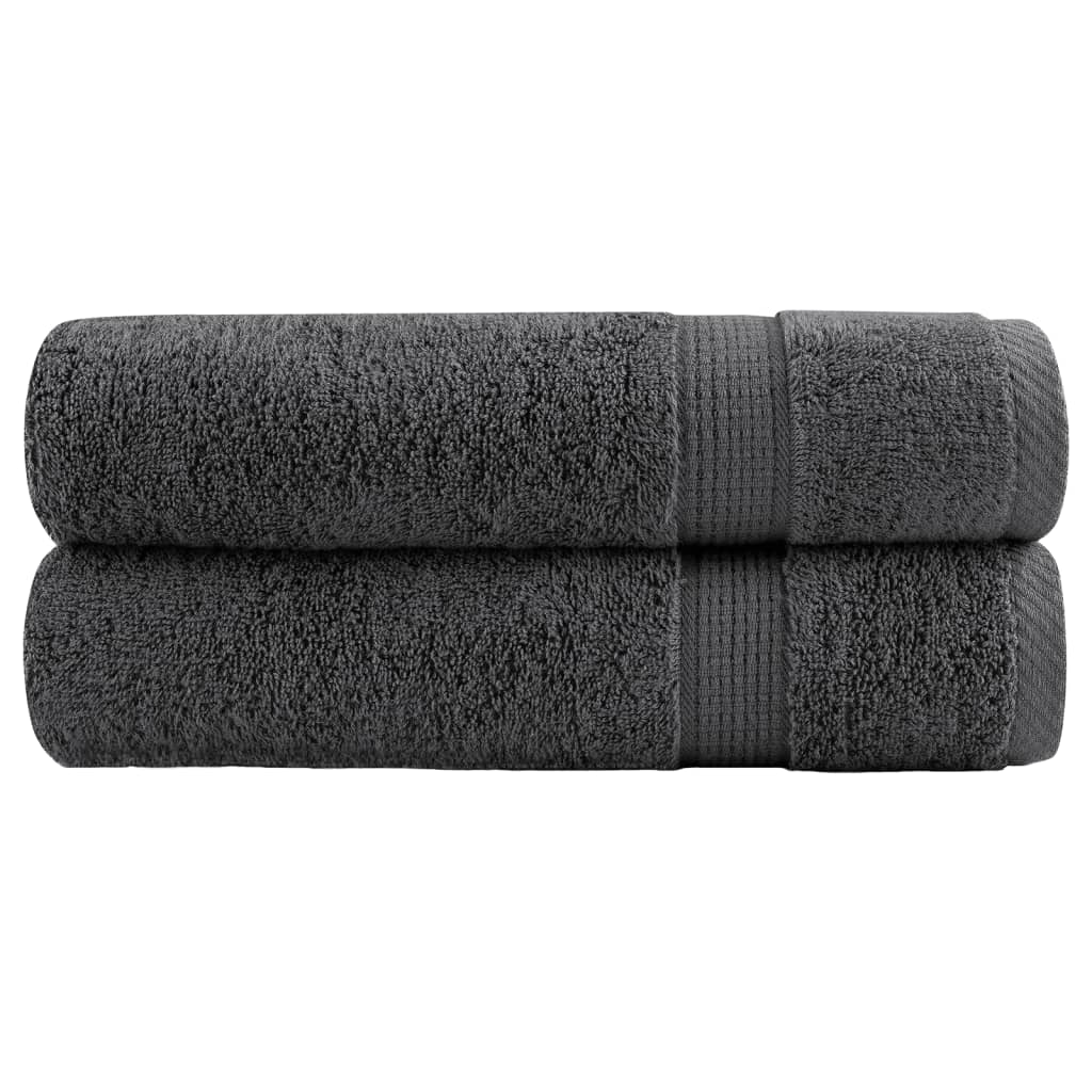 vidaXL Premium Duschtücher SOLUND 2 Stk. Anthrazit 70x140 cm 600 g/m²