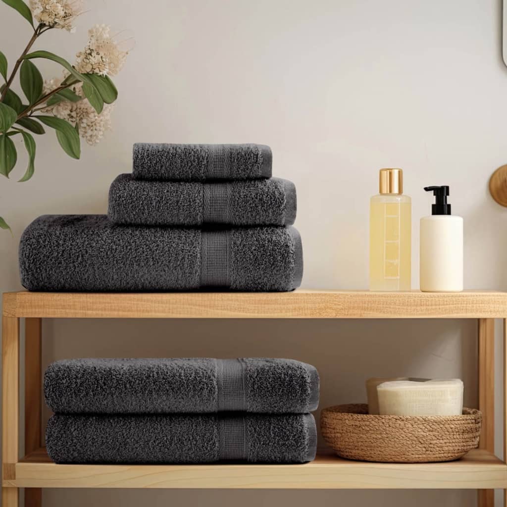 vidaXL Premium Duschtücher SOLUND 2 Stk. Anthrazit 70x140 cm 600 g/m²