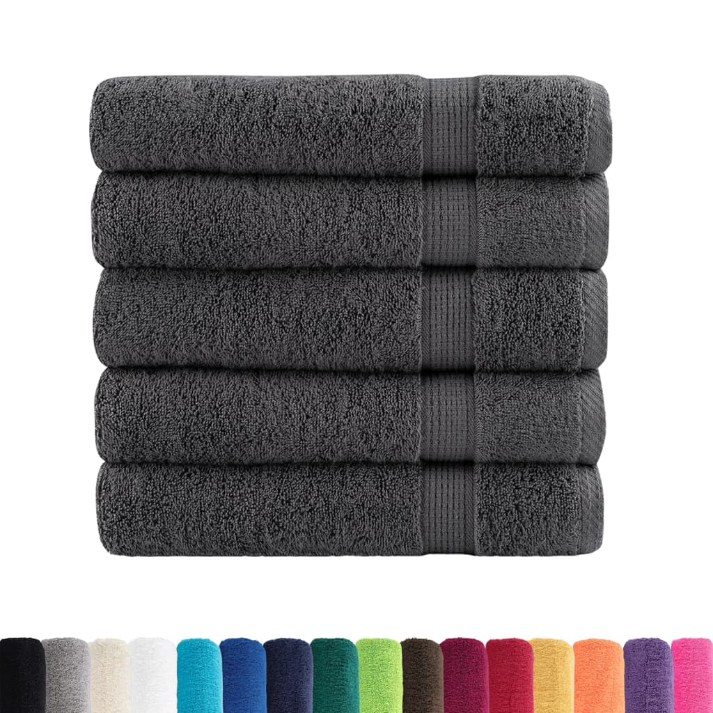 vidaXL Premium Badetücher SOLUND 50 Stk. Anthrazit 100x150 cm 600 g/m²