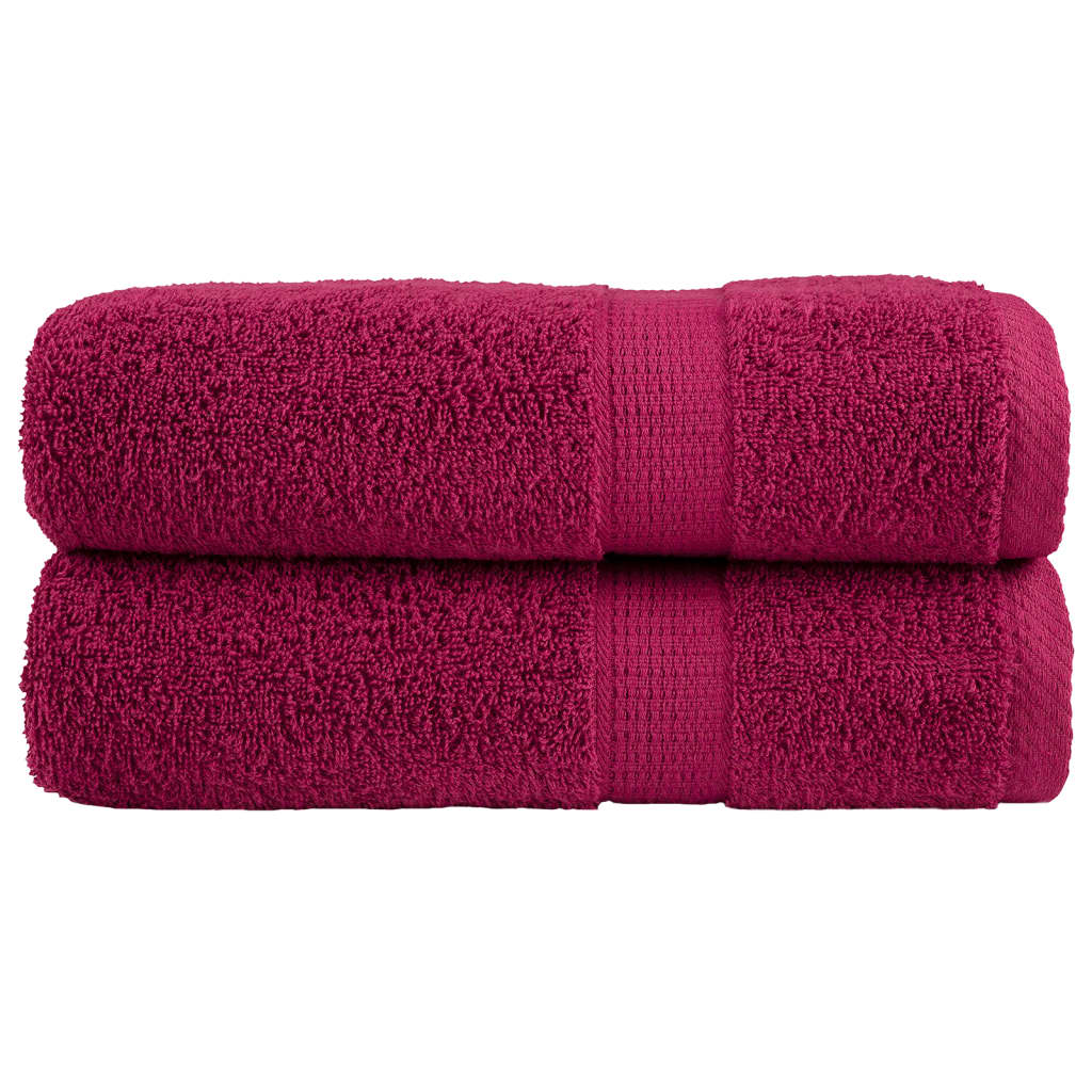 vidaXL Premium Duschtücher SOLUND 2 Stk. Bordeaux 70x140 cm 600 g/qm