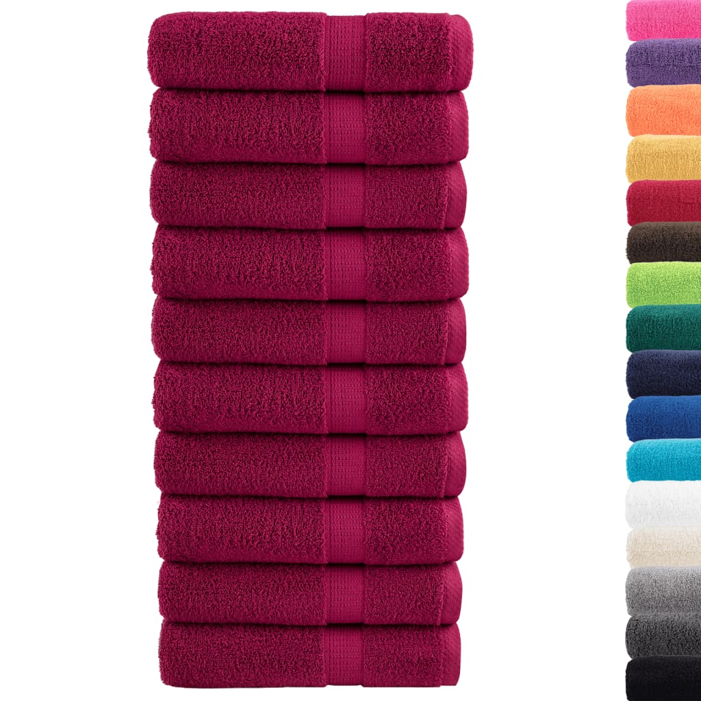 vidaXL Premium Duschtücher SOLUND 10 Stk. Bordeaux 70x140 cm 600 g/qm