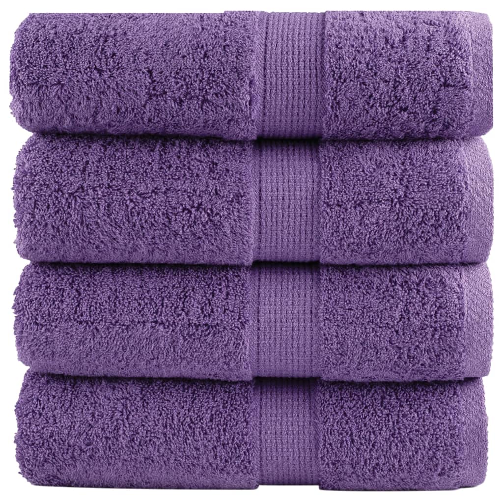 vidaXL Premium Waschhandtücher SOLUND 4 Stück Lila 30x30 cm 600 g/m²