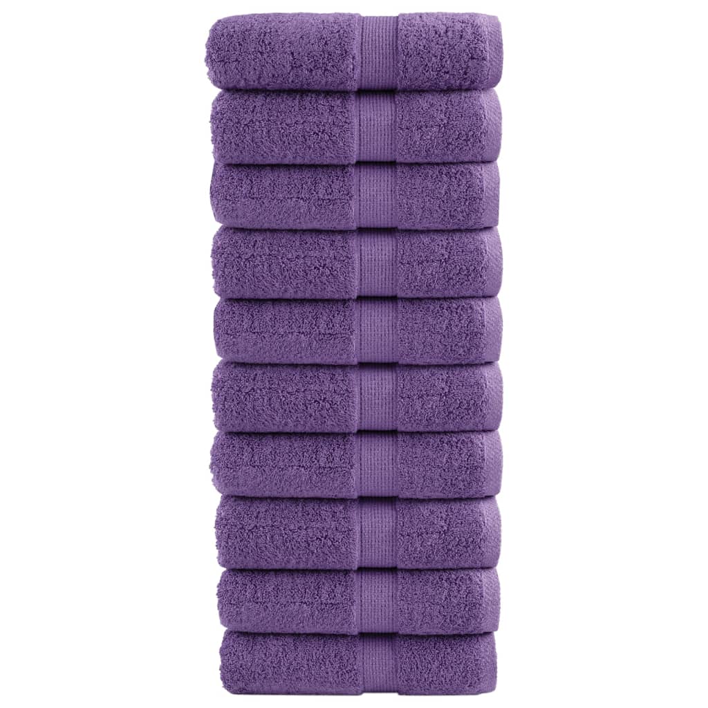 vidaXL Premium Waschhandtücher SOLUND 10 Stück Lila 30x30 cm 600 g/m²