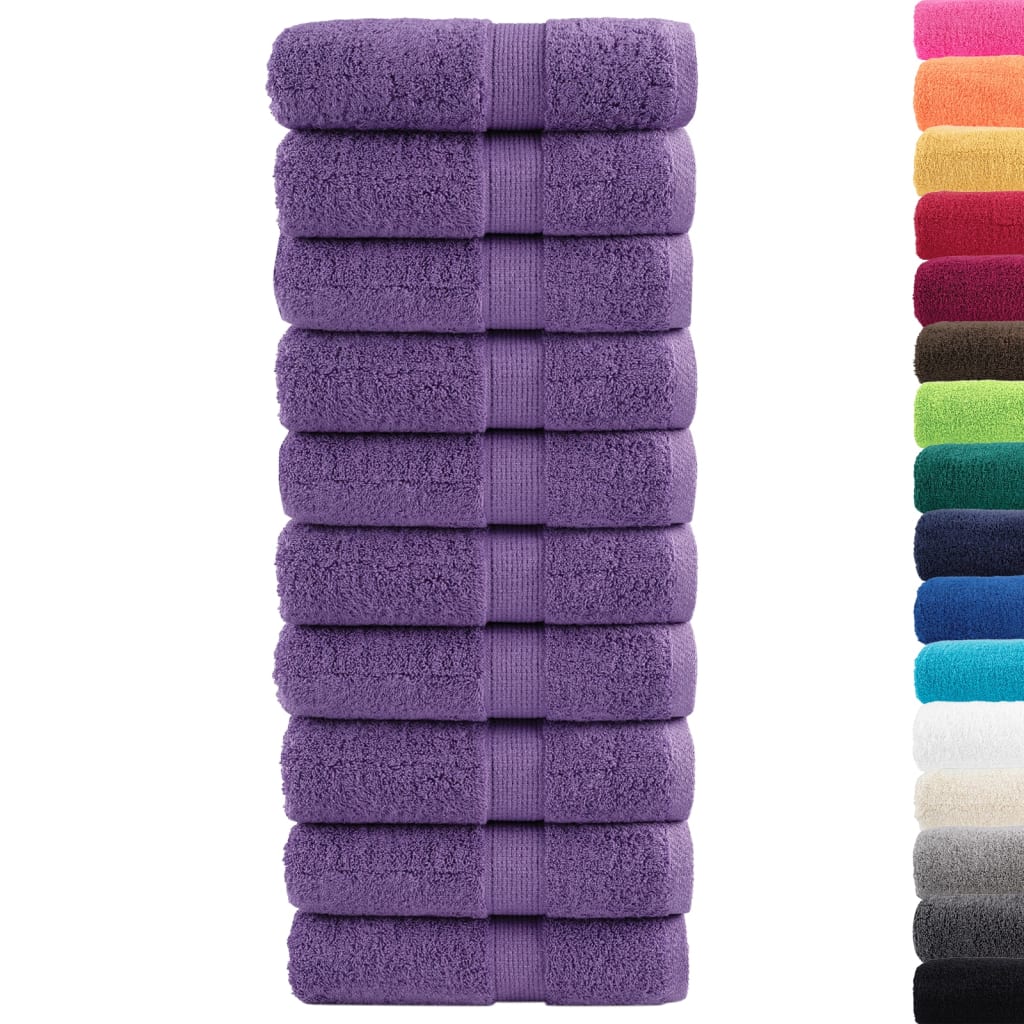 vidaXL Premium Waschhandtücher SOLUND 10 Stück Lila 30x30 cm 600 g/m²