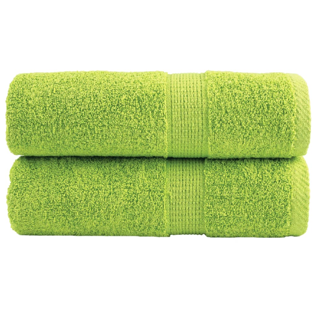 vidaXL Premium Waschhandtücher SOLUND 2 Stück Apfelgrün 30x30 cm 600 g/m²