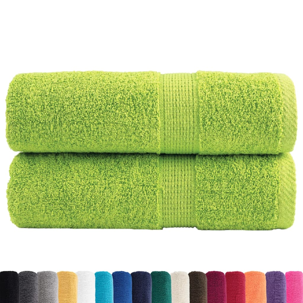 vidaXL Premium Waschhandtücher SOLUND 2 Stück Apfelgrün 30x30 cm 600 g/m²