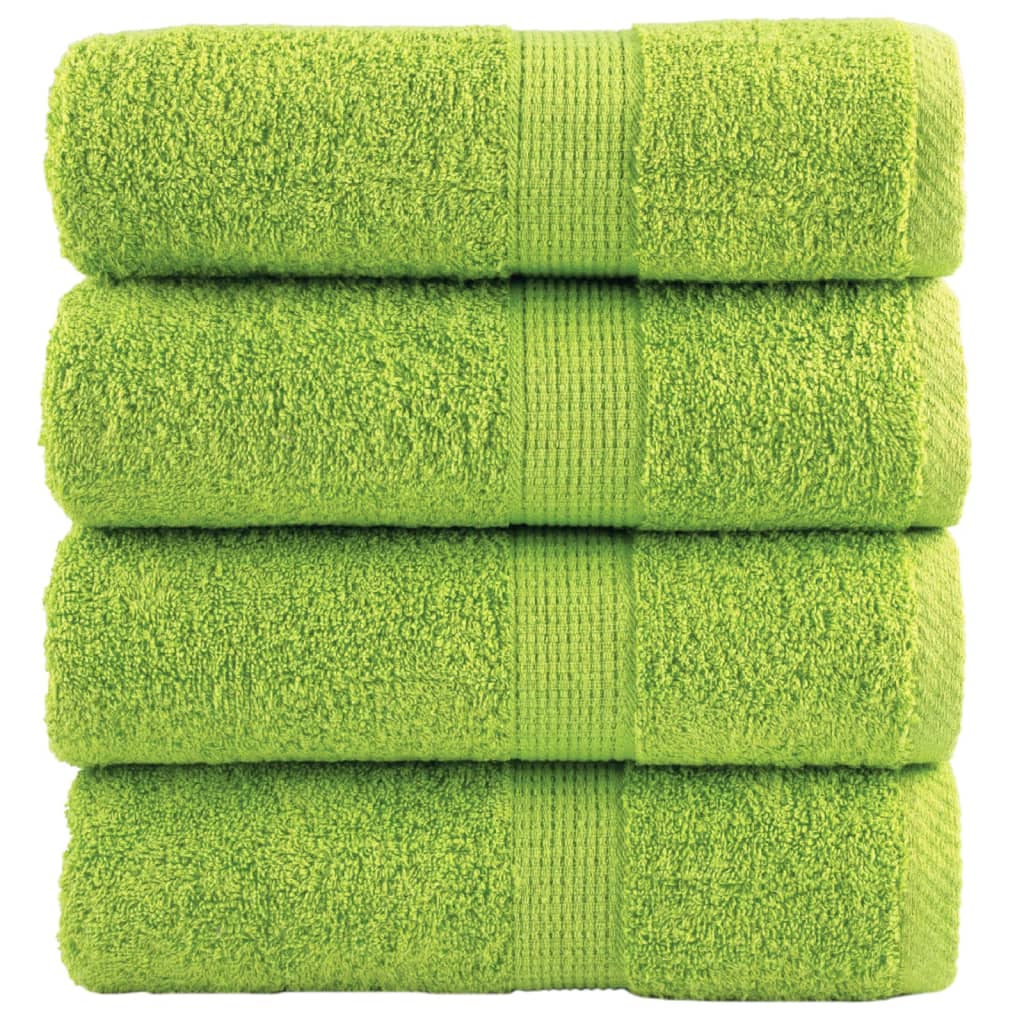 vidaXL Premium Waschhandtücher SOLUND 4 Stück Apfelgrün 30x30 cm 600 g/m²