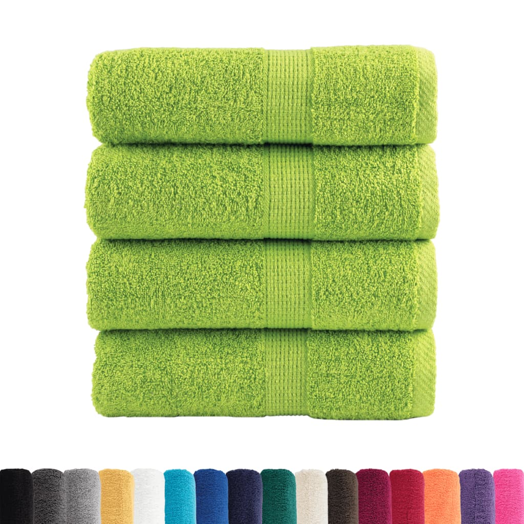 vidaXL Premium Waschhandtücher SOLUND 4 Stück Apfelgrün 30x30 cm 600 g/m²
