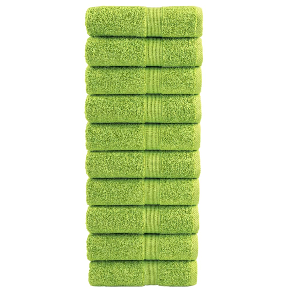 vidaXL Premium Waschhandtücher SOLUND 10 Stück Apfelgrün 30x30 cm 600 g/m²