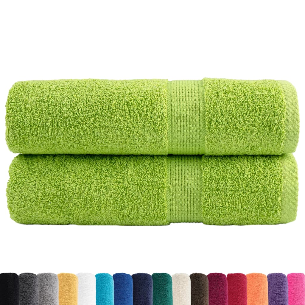 vidaXL Premium-Handtücher SOLUND 2 Stk. Apfelgrün 50x100 cm 600 g/m²