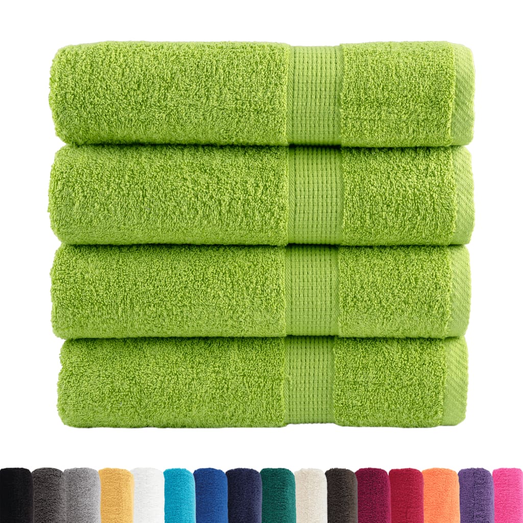 vidaXL Premium-Duschtücher SOLUND 4 Stk. Apfelgrün 70x140 cm 600 g/m²