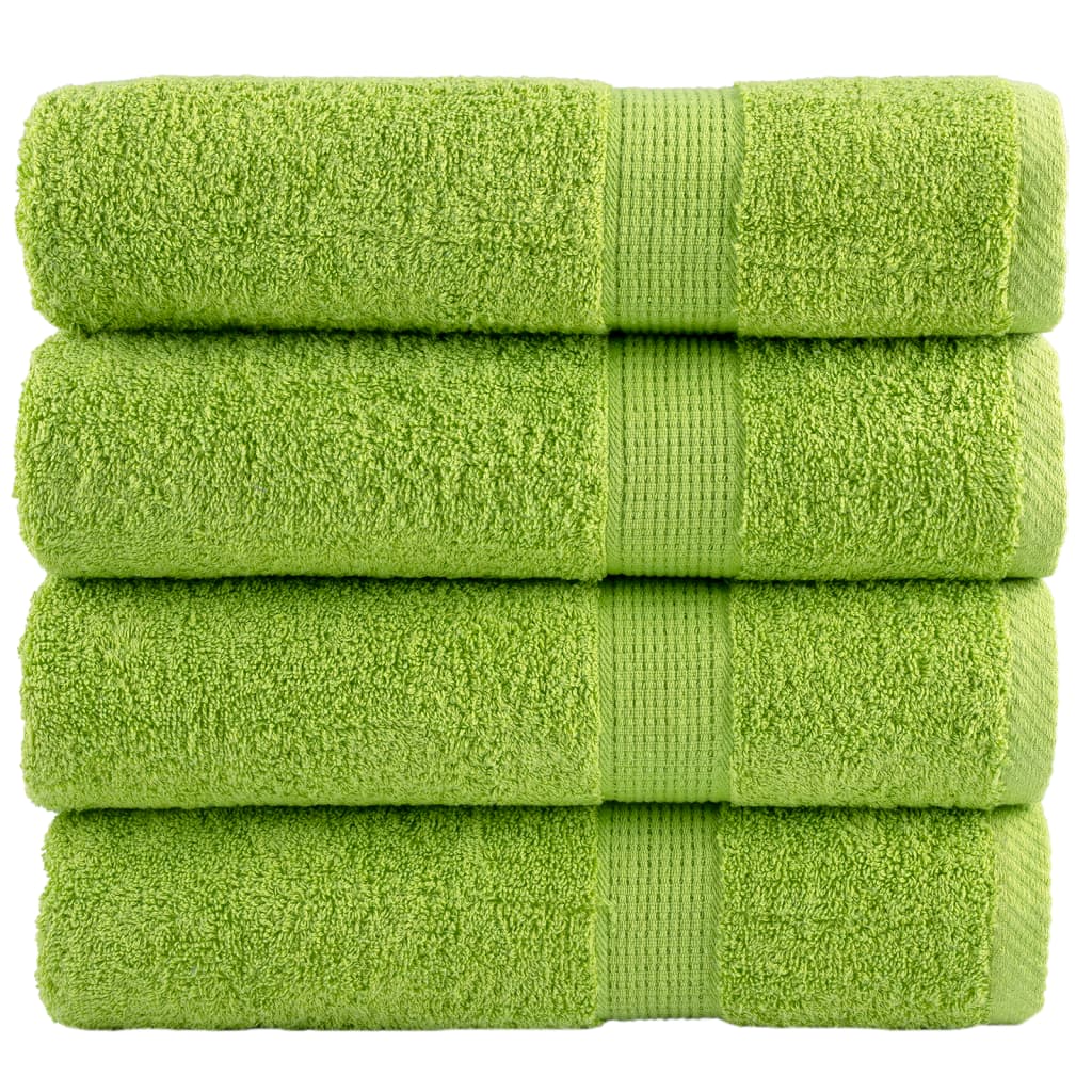 vidaXL Premium Badetücher SOLUND 4 Stk. Apfelgrün 100x150 cm 600 g/m²