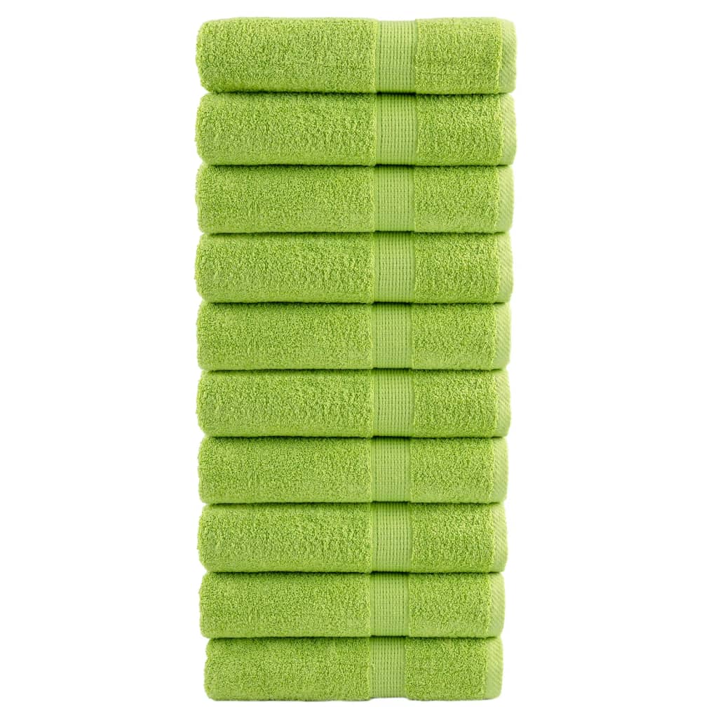 vidaXL Premium Badetücher SOLUND 10 Stk. Apfelgrün 100x150 cm 600 g/m²