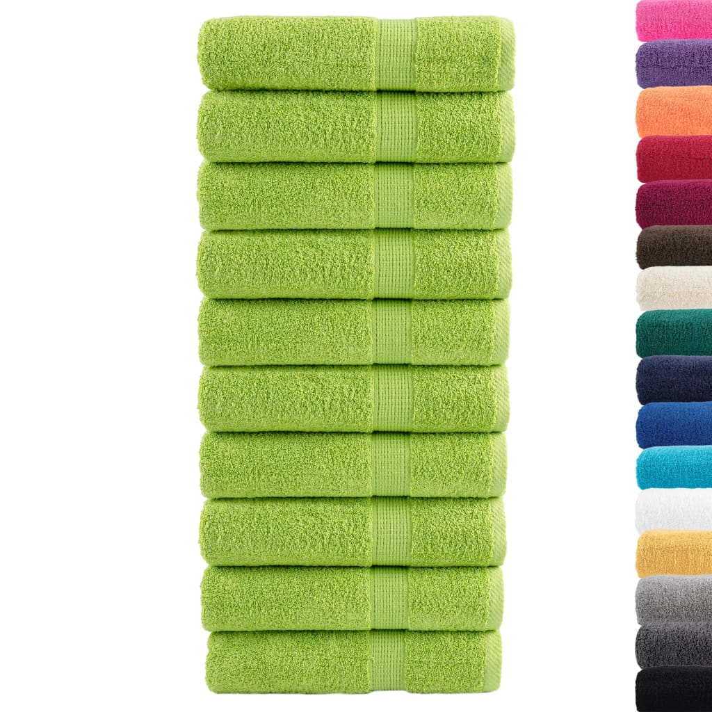 vidaXL Premium Badetücher SOLUND 10 Stk. Apfelgrün 100x150 cm 600 g/m²