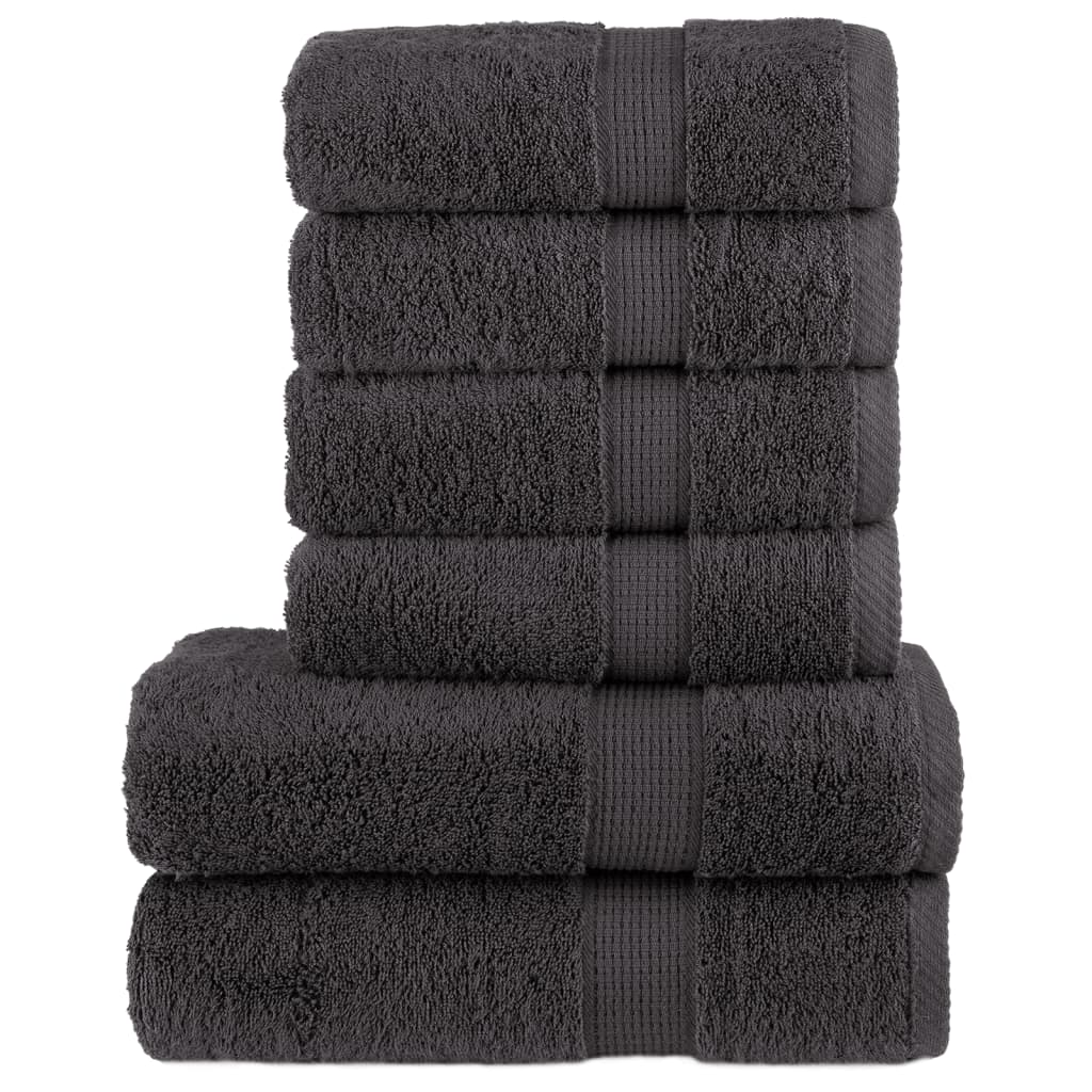 vidaXL 6 tlg. Premium-Handtuch-Set SOLUND Weiß 600 g/m²