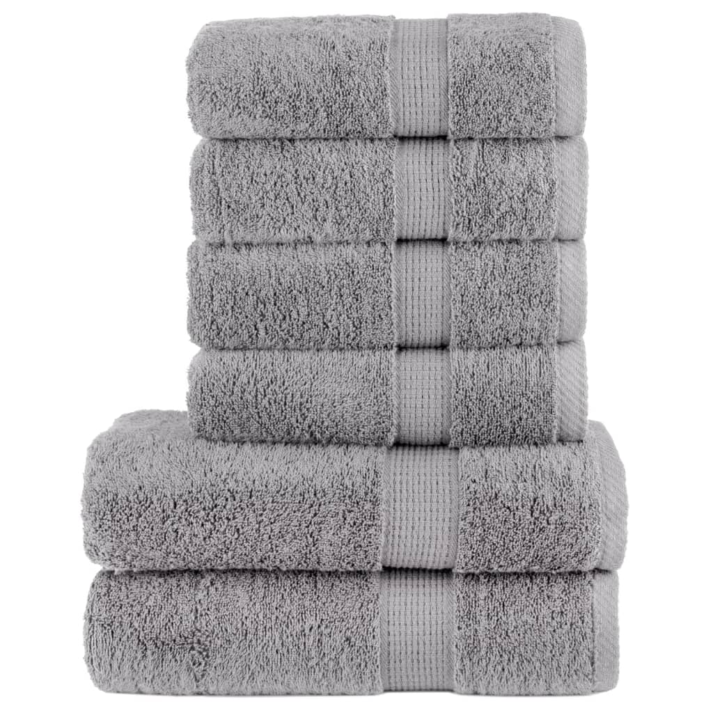 vidaXL 6 tlg. Premium-Handtuch-Set SOLUND Weiß 600 g/m²