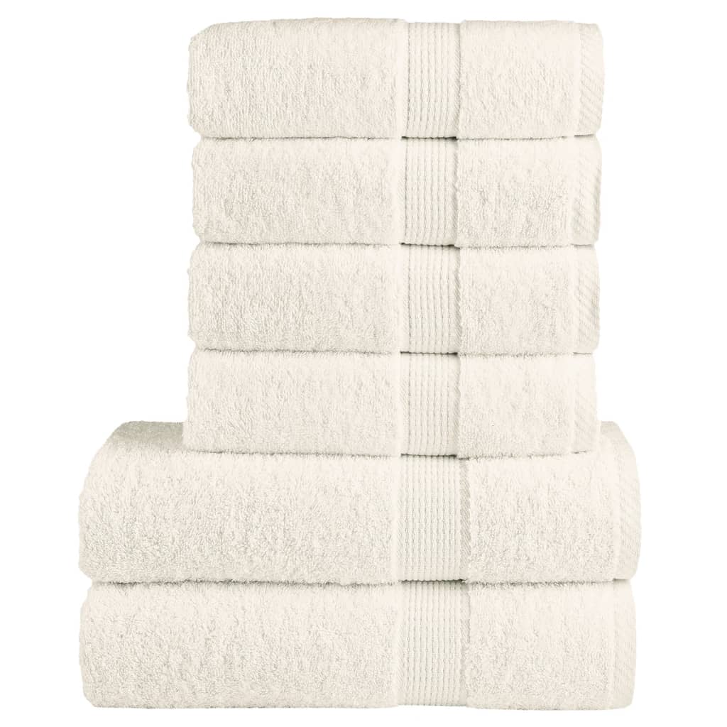 vidaXL 6 tlg. Premium-Handtuch-Set SOLUND Weiß 600 g/m²