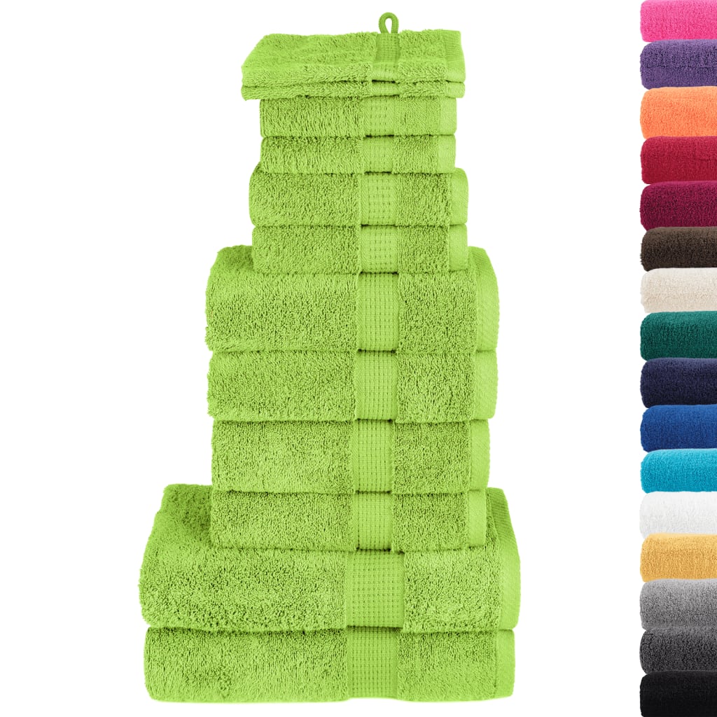 vidaXL 12-tlg. Premium Handtuch-Set SOLUND Apfelgrün 600 g/m²