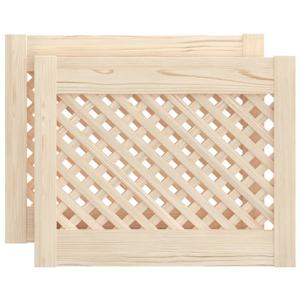 vidaXL Schranktüren 2 Stk. Gitterdesign 49,5x39,5 cm Massivholz Kiefer
