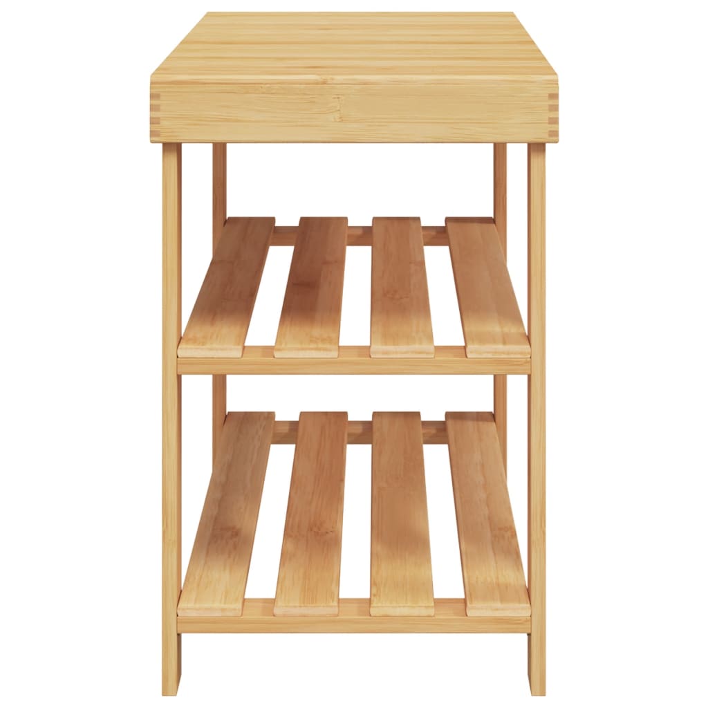 vidaXL Schuhregal mit 3 Ablagen 70x27,5x45 cm Bambus
