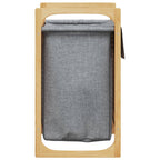 vidaXL Wäschekorb mit Innentasche in Grau 32x30x36,5 cm Bambus