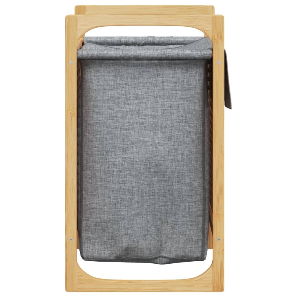 vidaXL Wäschekorb mit Innentasche in Grau 32x30x36,5 cm Bambus