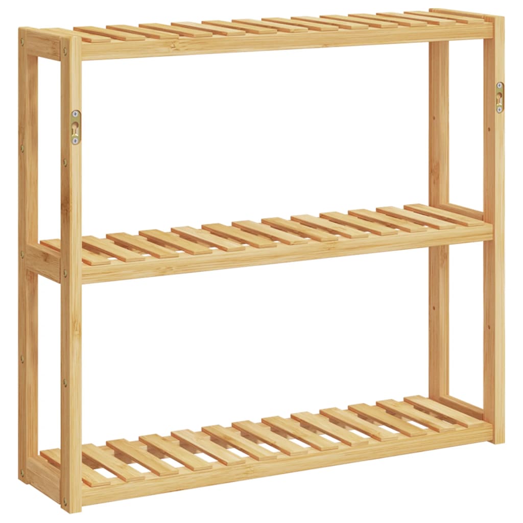 vidaXL Badregal mit 3 Ablagen Wandmontage 60x15x54 cm Bambus