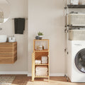 vidaXL Badezimmerschrank mit Ablage 36x33x87 cm Bambus