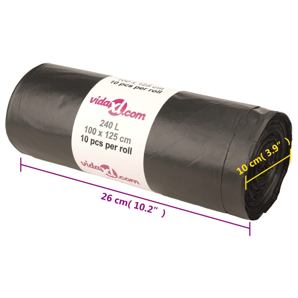 vidaXL Müllsäcke 150 Stk. Schwarz 240 L