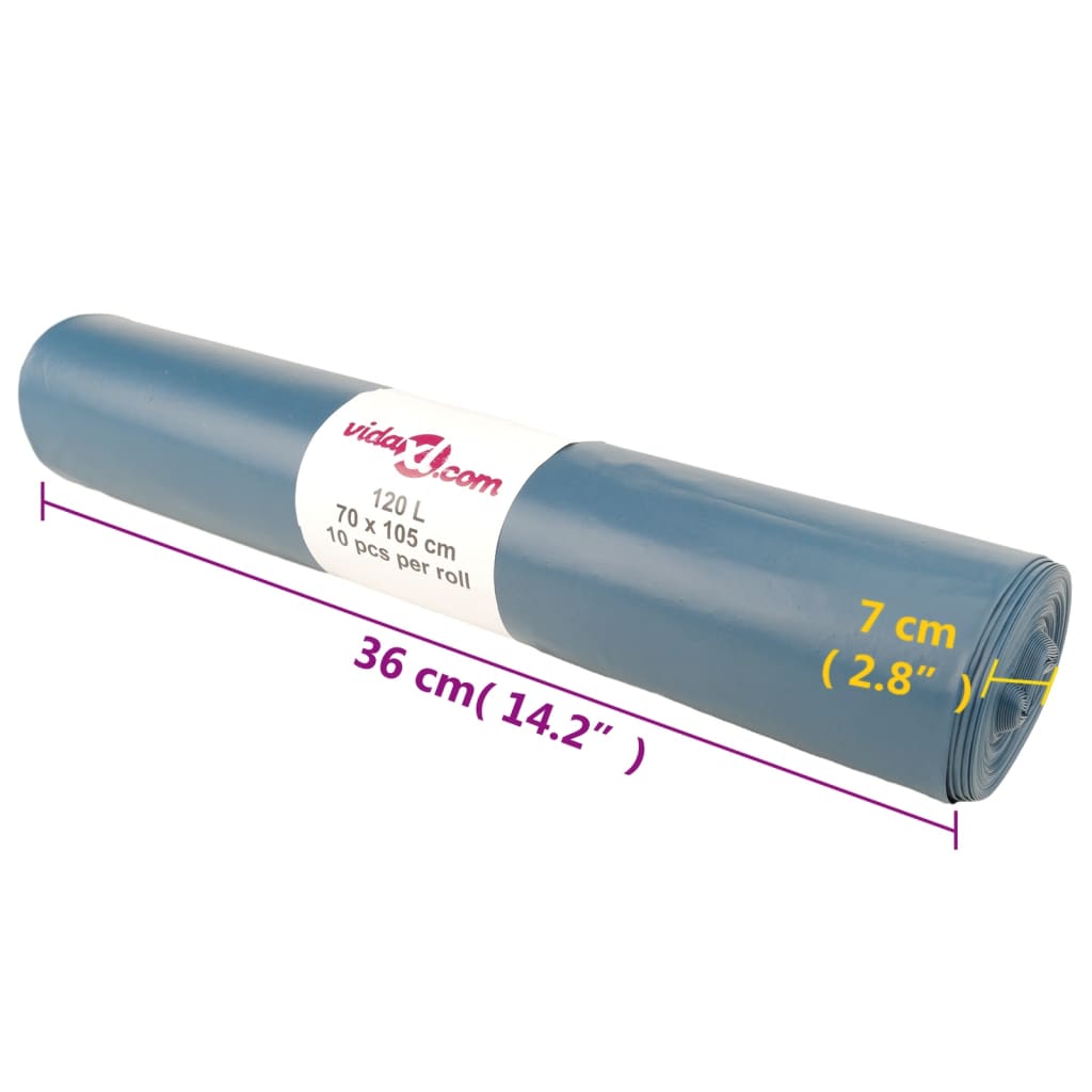vidaXL Müllsäcke 100 Stk. Blau 120 L