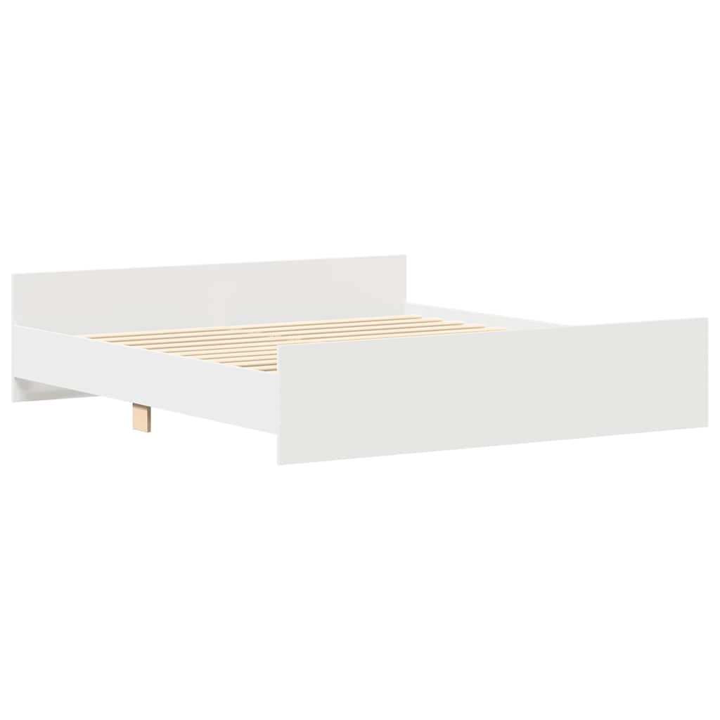 vidaXL Bettgestell mit Kopf- und Fußteil Weiß 200x200 cm
