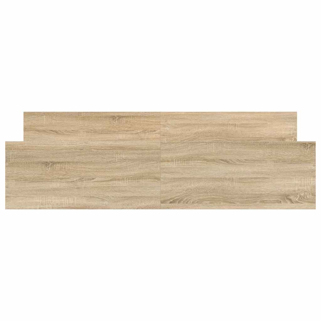 vidaXL Bettgestell mit Kopf- und Fußteil Sonoma-Eiche 200x200 cm