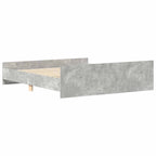 vidaXL Bettgestell mit Kopf- und Fußteil Betongrau 200x200 cm
