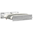 vidaXL Bettgestell mit Kopf- und Fußteil Grau Sonoma 200x200 cm